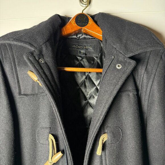 Duffle Coat- A[xist] Black, Size Medium, Wood Toggles Quilted Lining-EXCELLENT - Picture 9 of 13